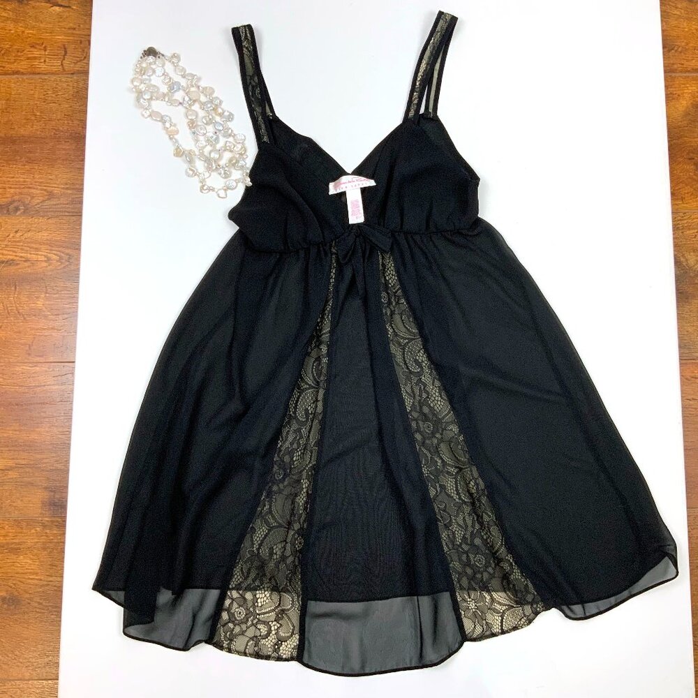 Vintage Oscar de la Renta Pink Label Black Babydoll Dress/Top Wimsigoth Sz S - Picture 9 of 16